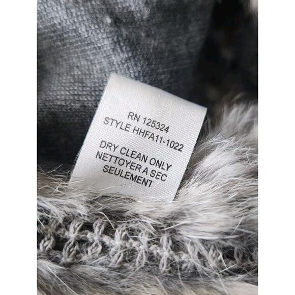 HAUTE HIPPIE Gray Rabbit Fur Wool Open Front Sweater Cardigan XS/S Pre-owned - Picture 8 of 9